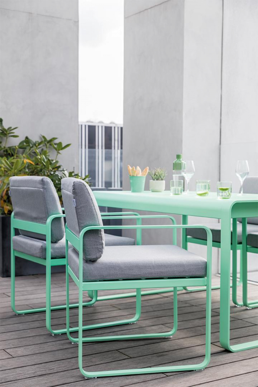 Fermob Bellevie Dining Armchair tuinstoel kussen grey taupe Nutmeg