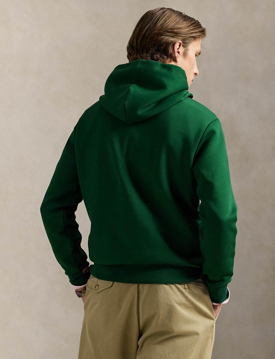 POLO RALPH LAUREN<br>Moletom com capuz confeccionado em tecido de malha dupla