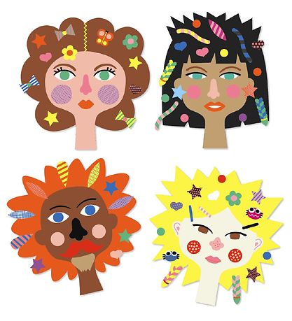 Djeco Kreativset m. Stickers - Friseur