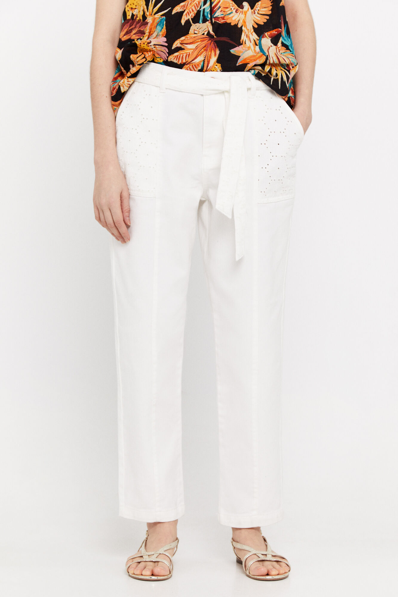 Calça cargo folgada - Marfim