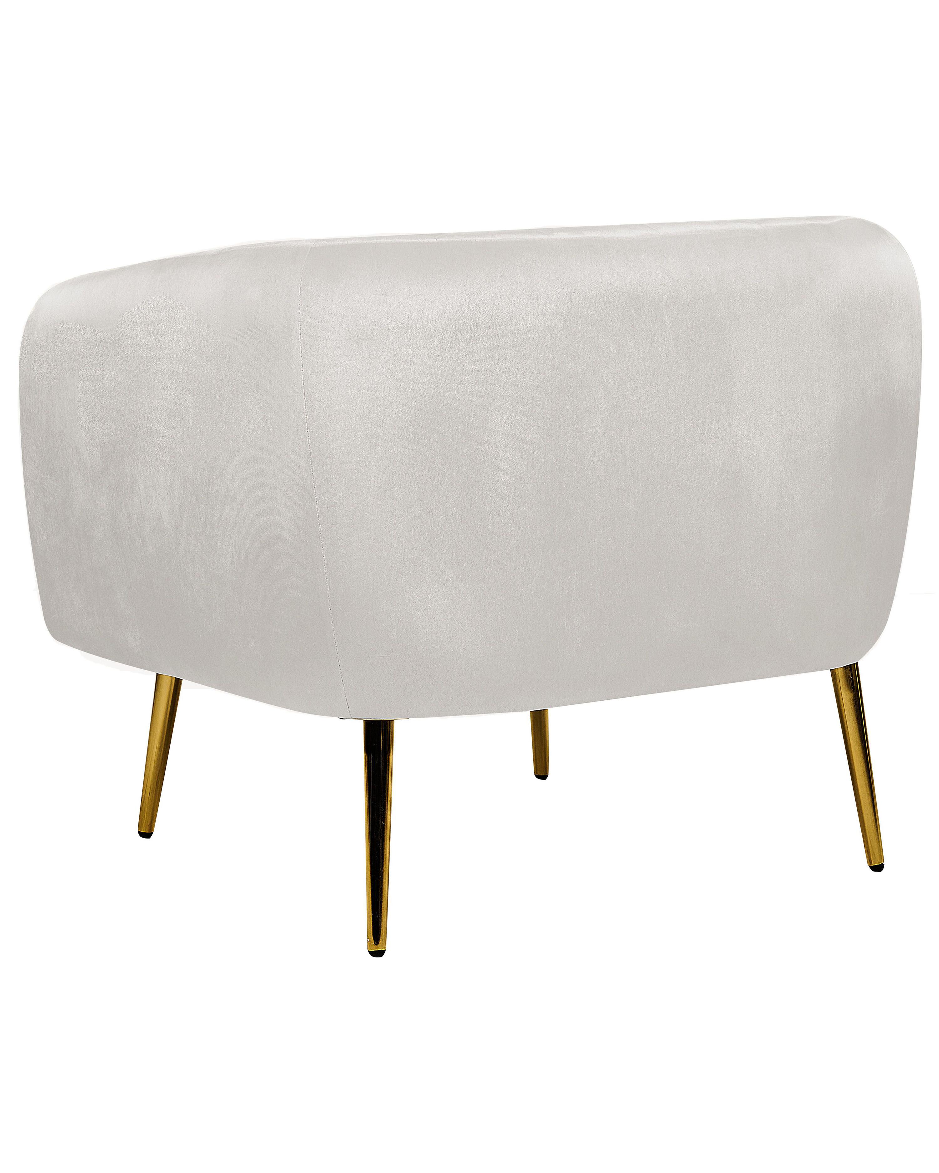 Fauteuil LACONIA Fluweel Lichtgrijs