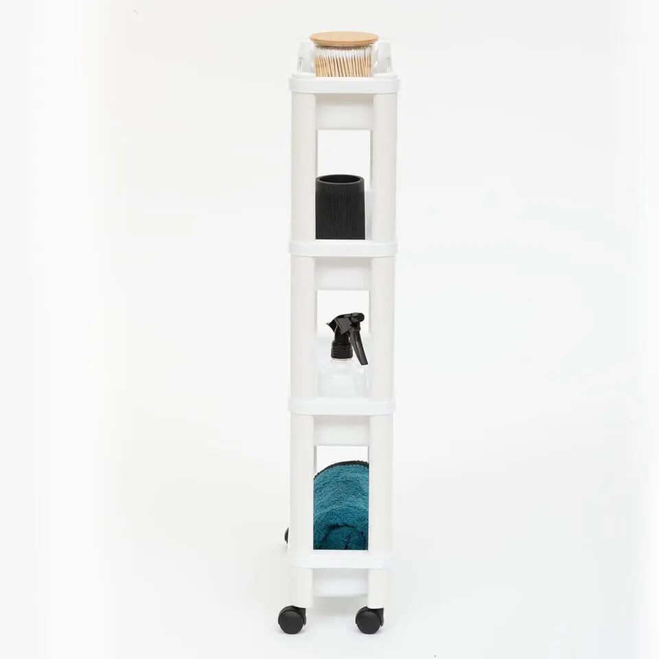 5Five Keuken/badkamer trolley 4 laags - 37 x 15 x 79 cm - wit