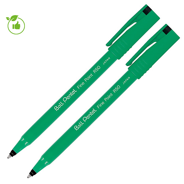 2 Stylos feutres Pentel Ball R50 coloris noir