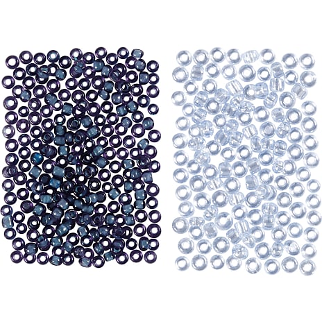 Rocaiperler blå nuancer 2x7g 0,5-0,8