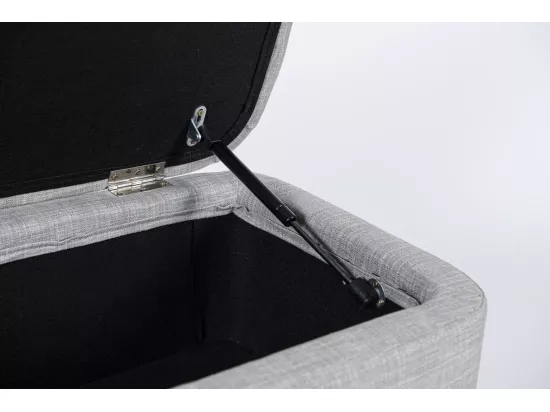 Bout de Lit avec Rangement en Tissu Pieds Épingles Noirs - L101cm