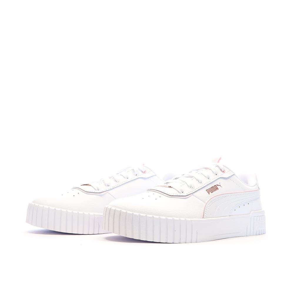 Puma Baskets Blanches/Roses Femme Puma Carina 2.0