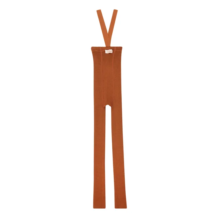 Silly Silas Collants à Bretelles Mérinos et Coton Bio Sans Pieds | Terracotta
