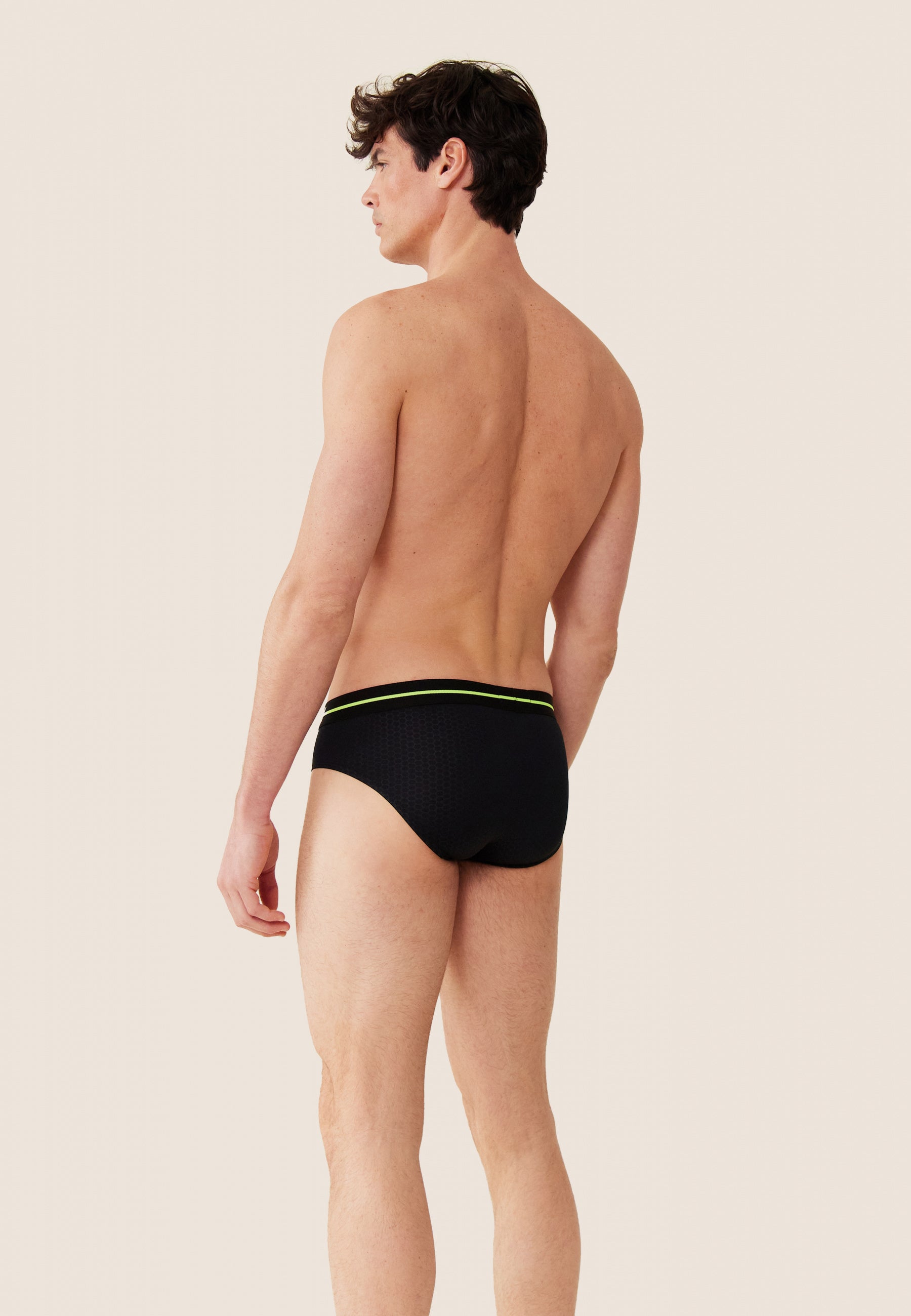 Slip en polyamide-Mike Training Noir Fluo