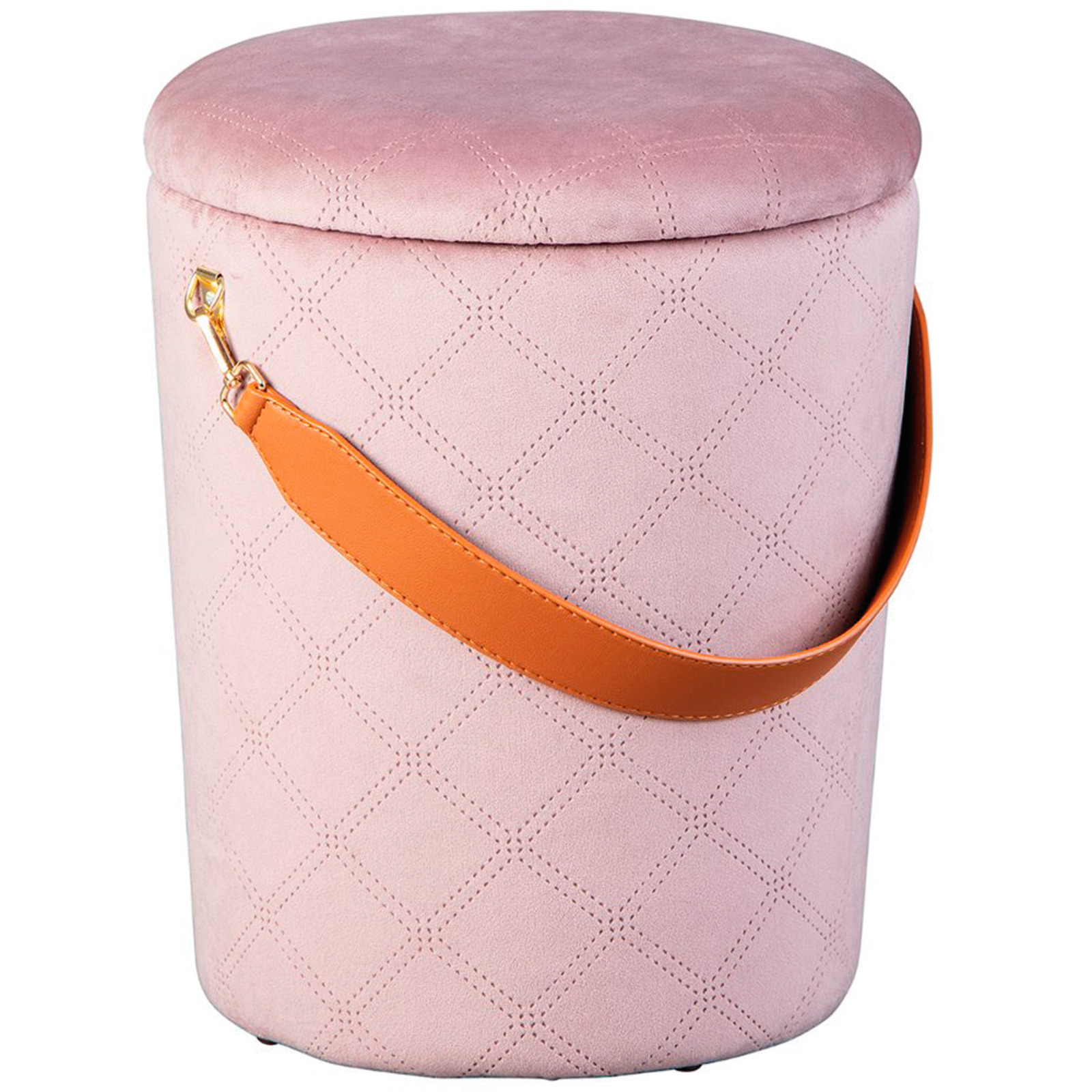 Hocker Nevis Ø31x40cm Samt altrosa