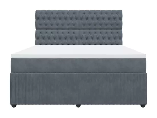 Sommier à lattes de lit et matelas Gris foncé 180x200cm Velours
