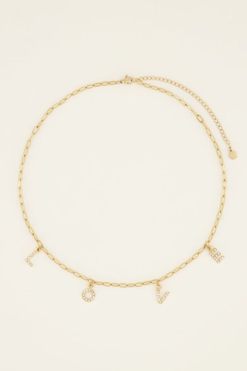 Ketting met love letters & strass