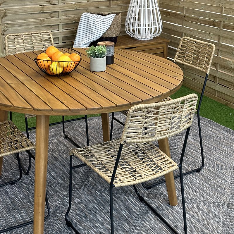 Ensemble table verone en bois d'acacia fsc et 4 chaises de jardin