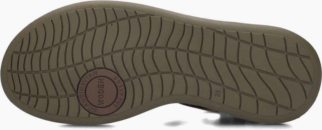 WODEN groene woden sandalen line