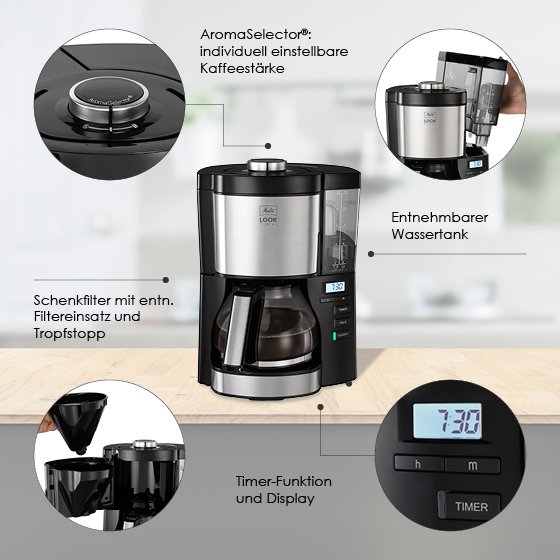 LOOK® Timer|Filterkaffeemaschine Schwarz