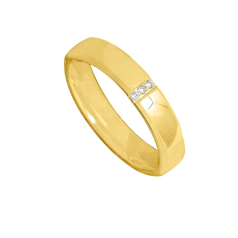 Bague Mixte - Or 18 Carats - Diamant 0,02 Carats