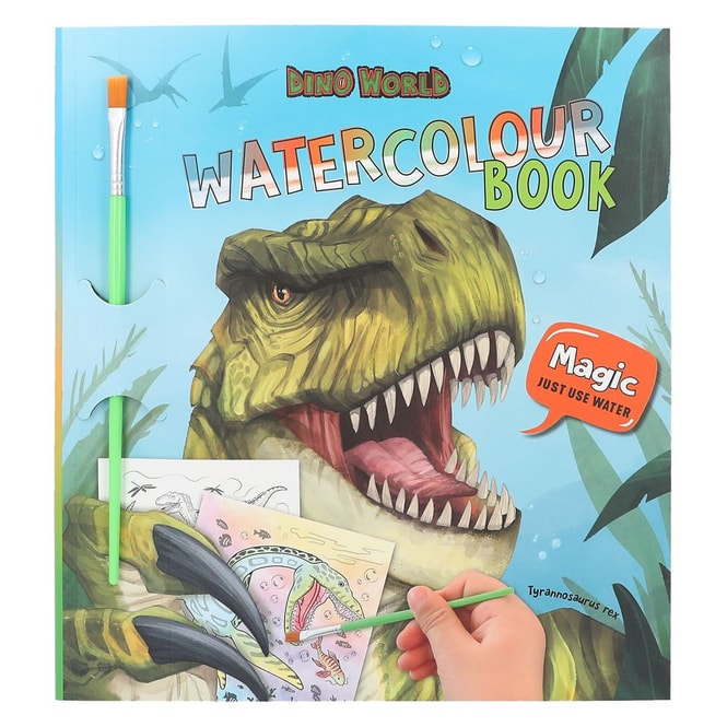 Dino World - Watercolour Book - Malbuch mit Pinsel