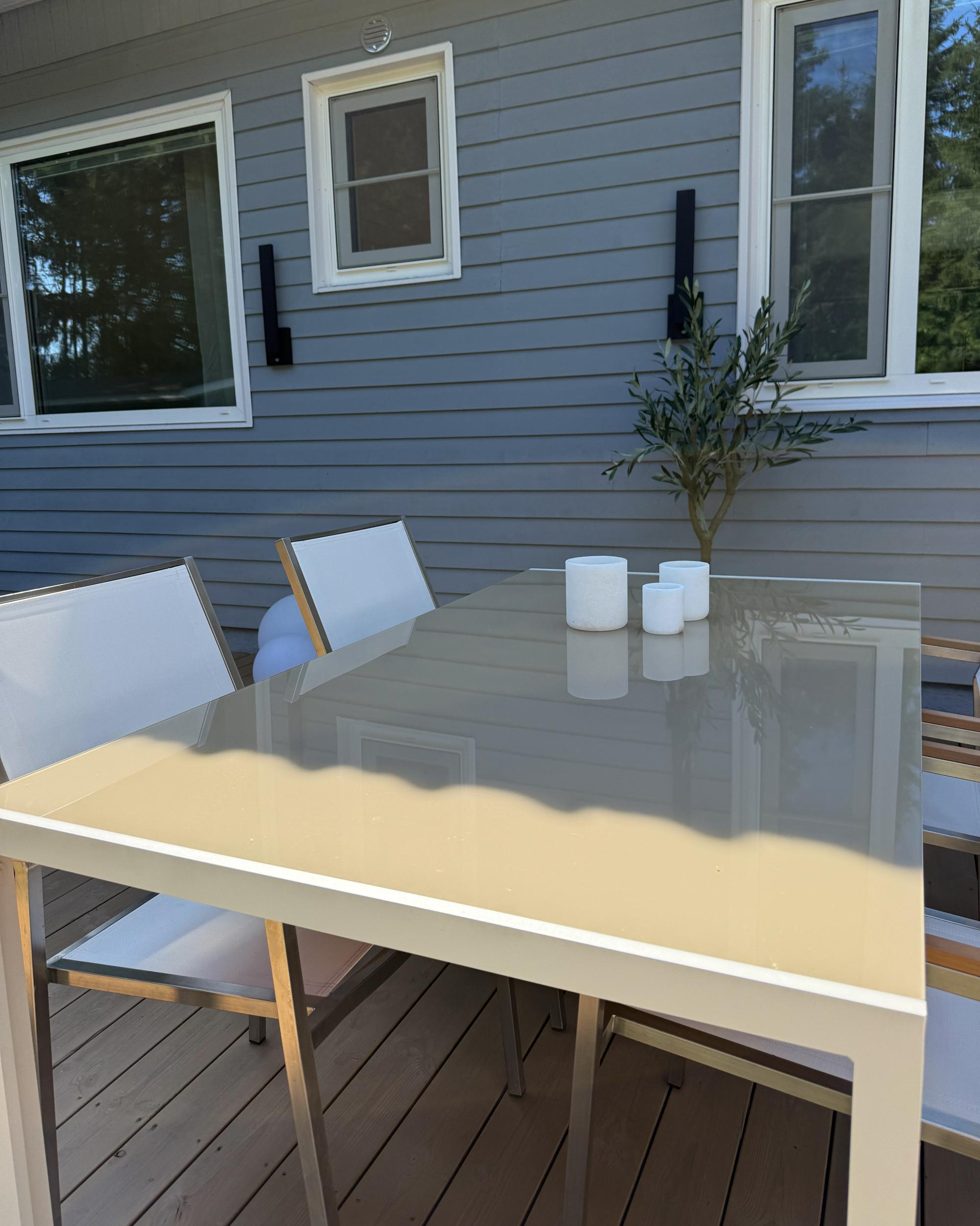 Tuin eettafel CATANIA 160 cm 91 cm Glas Beige