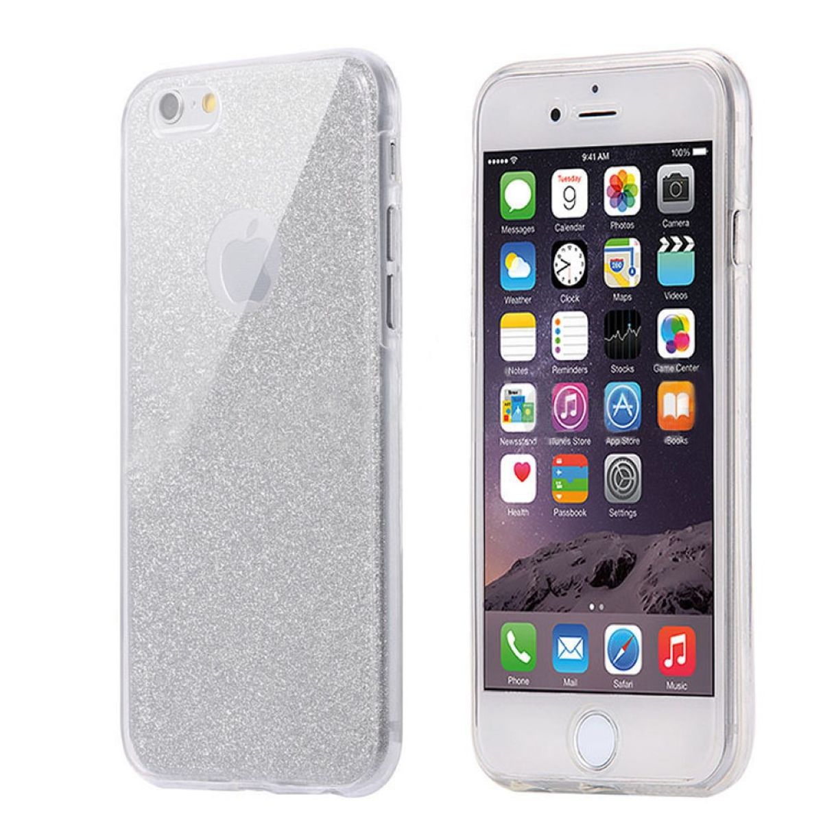 Full TPU Case für Apple iPhone 7 Plus Schutz Hülle Handy Glitzer Cover Rose Gold