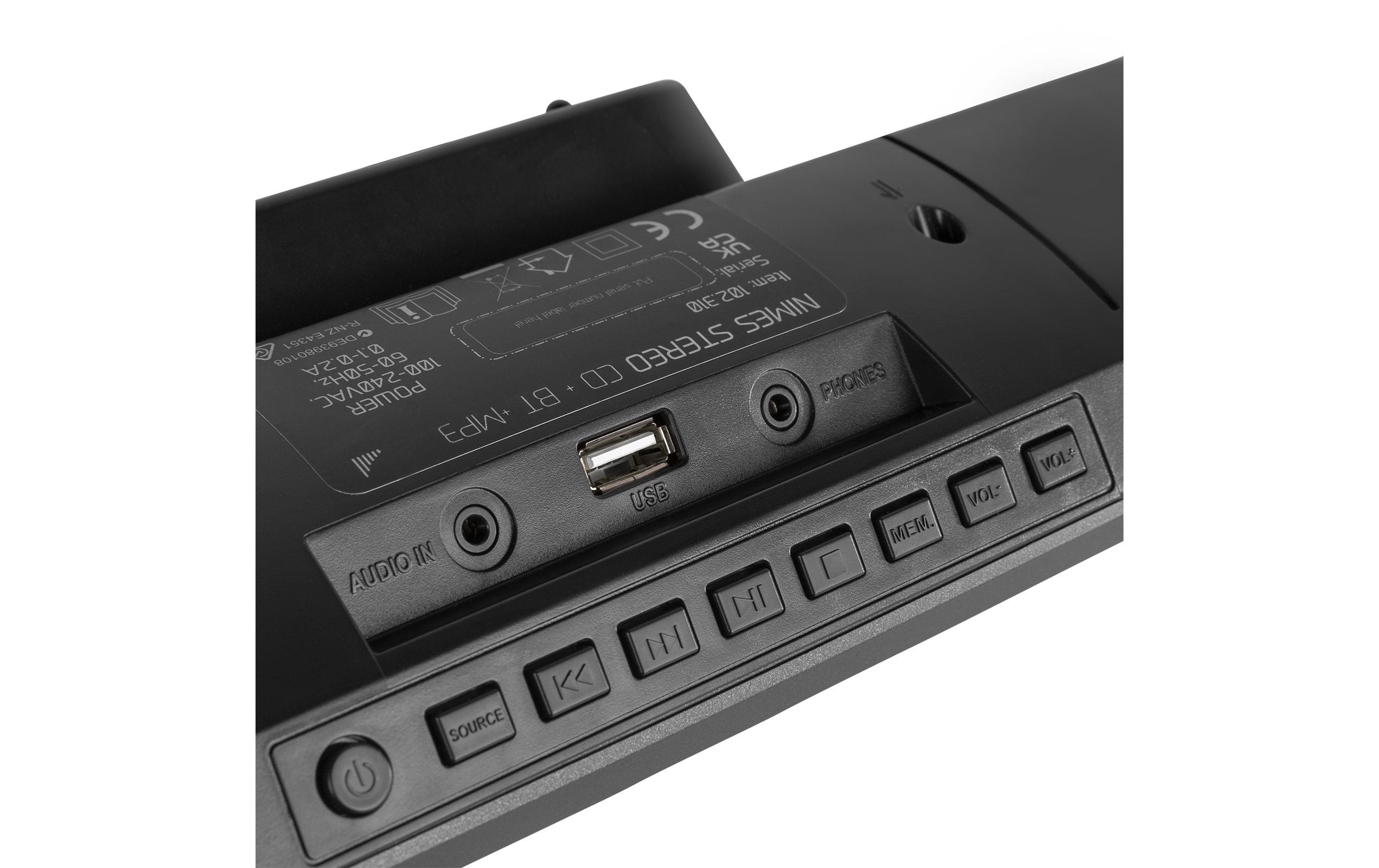 Radio/CD-Player Nimes SchwarzStilvolles Stereo-HiFi-System mit USB und CD-Player