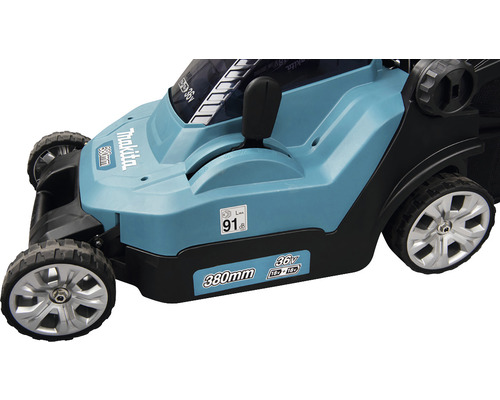 MAKITA accu grasmaaier DLM382PM2 inclusief 2x18V accu's (4.0Ah) en lader
