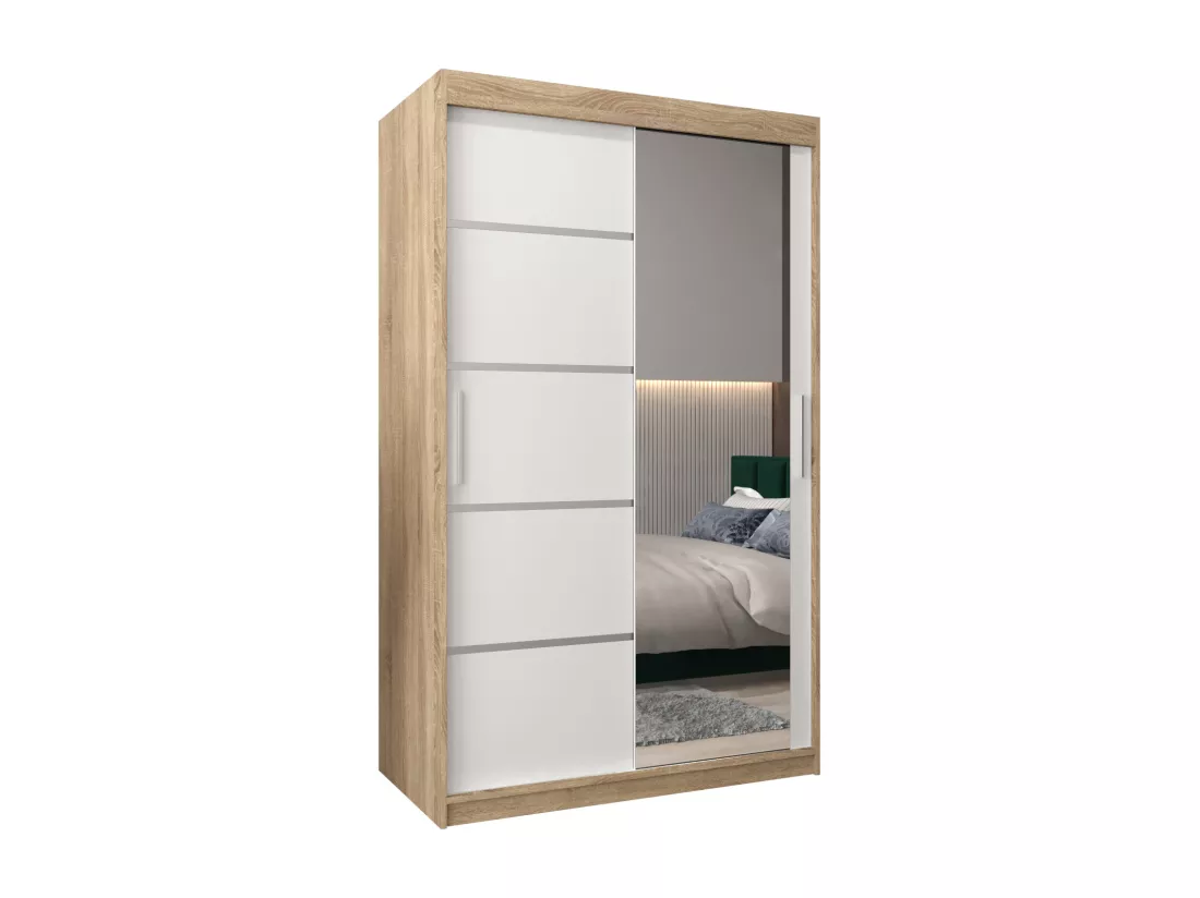 ARMOIRE VERONA 2 À PORTES COULISSANTES 200/120/62 2 Portes (Sonoma/Blanc)