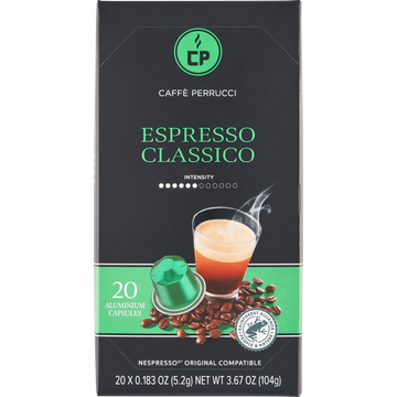 Caffè Perrucci Espresso Classico 20 Aluminium Capsules 20 x 5,2 g