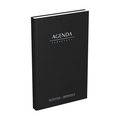 Agenda perpétuel Lecas Recettes-Dépenses - 1 jour par page - 14 x 22 cm - disponible dans différentes couleurs