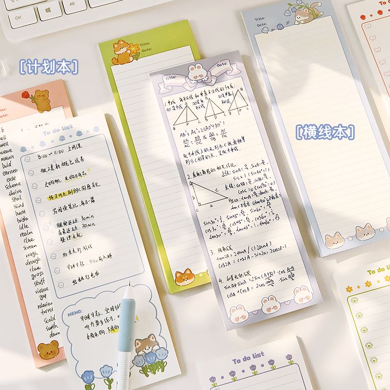 Schattige essentials - memoblok met dierenprint / planner (verschillende designs)