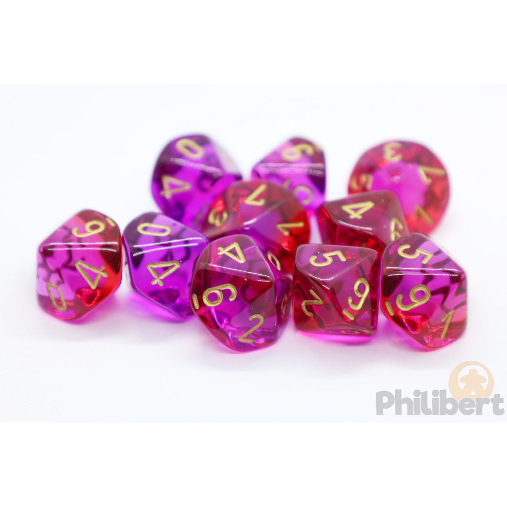 Set de 10 Dés 10 Faces Chessex : Gemini