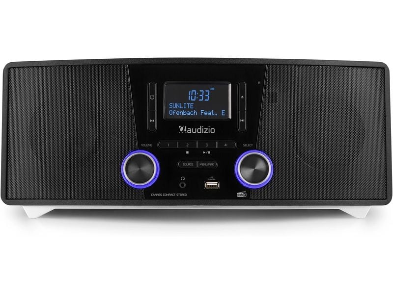 Audizio Micro-HiFi Anlage Cannes Schwarz DAB  Radio mit CD-Player
