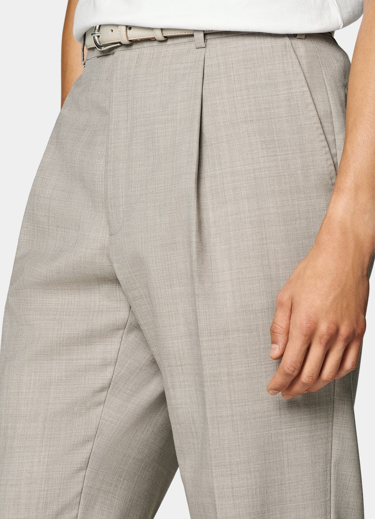 Pantalon Wide Leg Straight taupe clair