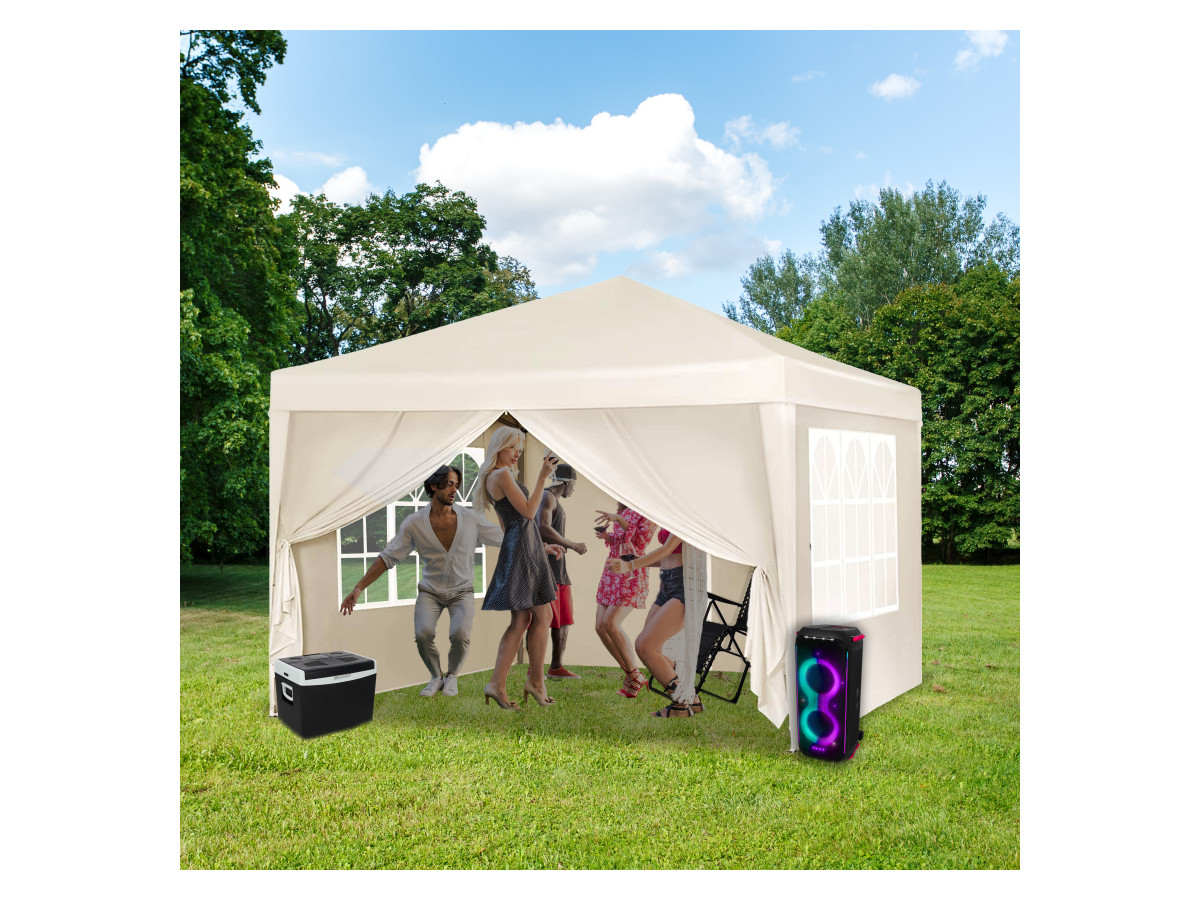 Brixy 3 x 3 meter opvouwbare partytent met zijwanden - Cream