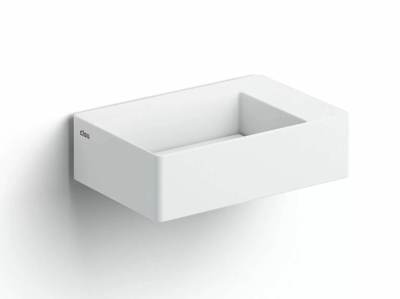 Clou New Flush 2 fontein solid surface 36cm met afvoerplaat wit mat