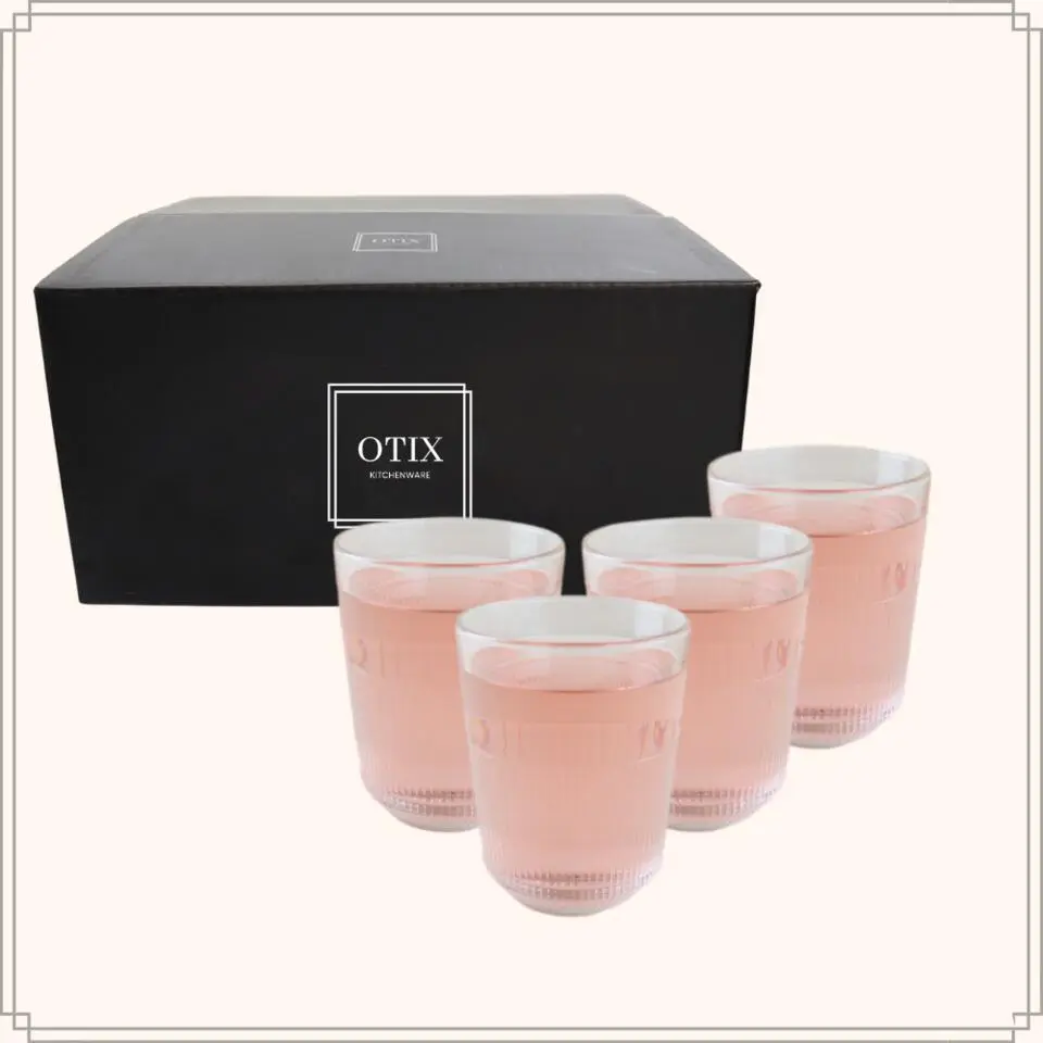OTIX Waterglazen Drinkglazen Limonade 320ml Set van 4