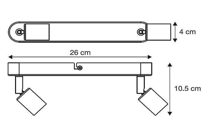 Réglette 2 spots Sasha métal blanc GU10 2x50 W
