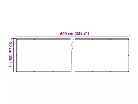 écran d'intimité de balcon aspect de plante vert 600x90 cm PVC