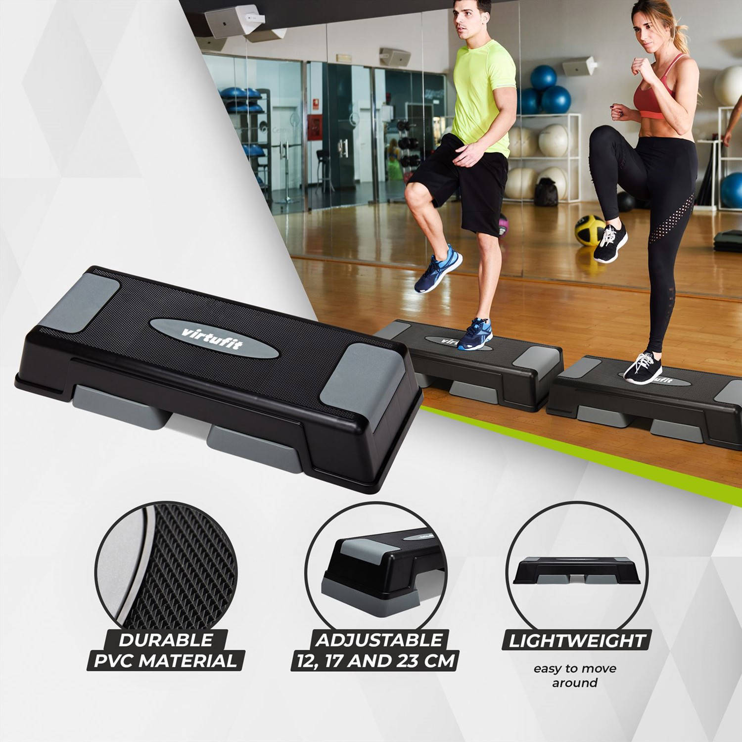 Virtufit verstelbare aerobic stepper