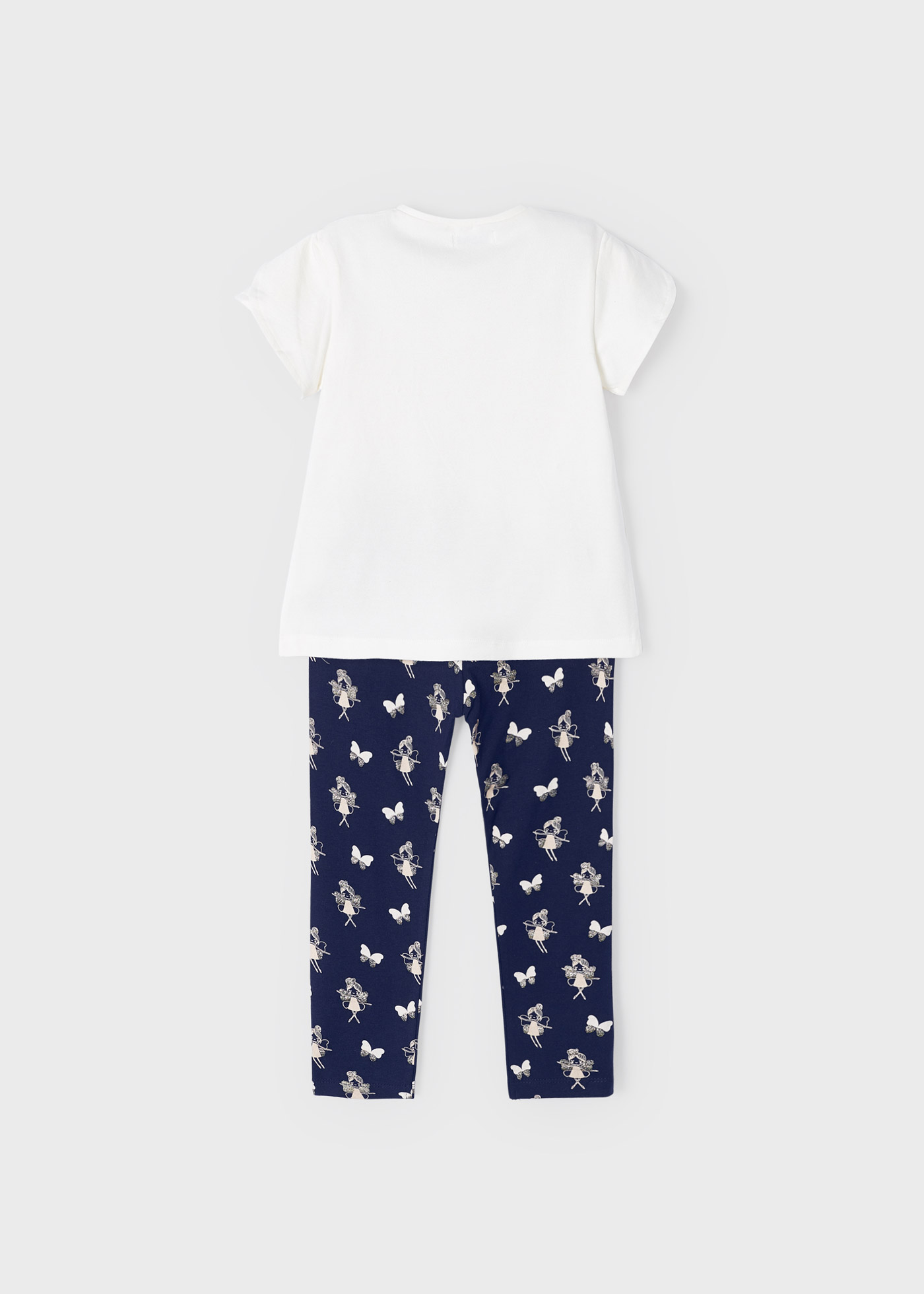 Conjunto de duas peças com leggings de algodão sustentável para meninas
