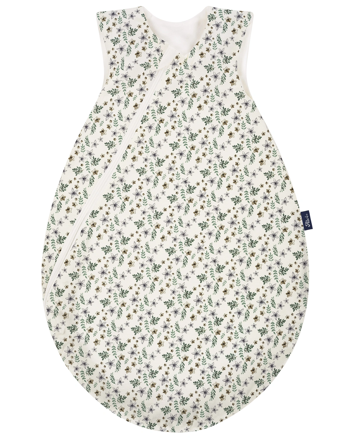 Jersey-Schlafsack SOMMERTRAUM – PETIT FLEURS in weiß/grün