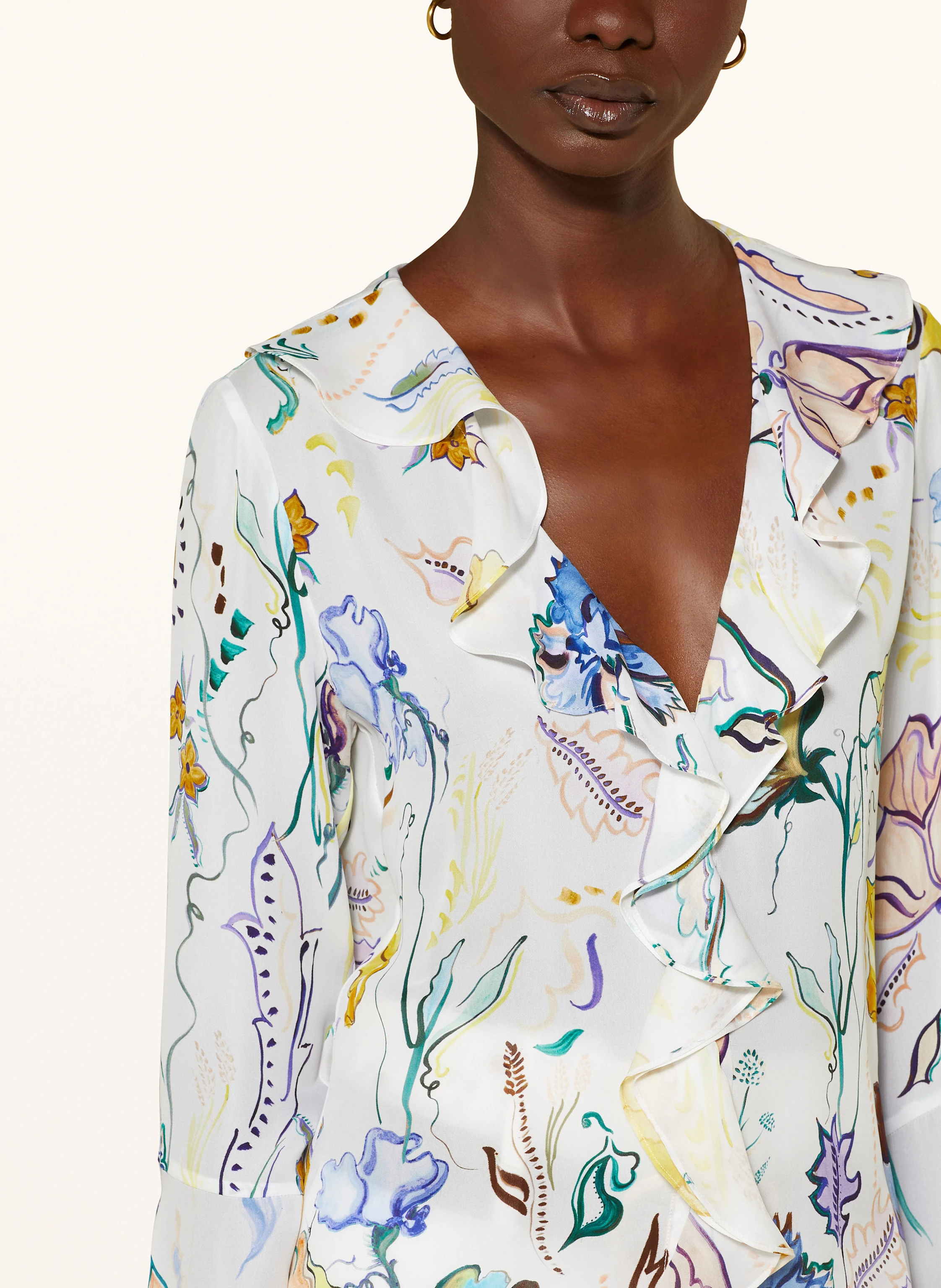 DOROTHEE SCHUMACHER Busenshirt FLORAL TWIST aus Seide mit Volants