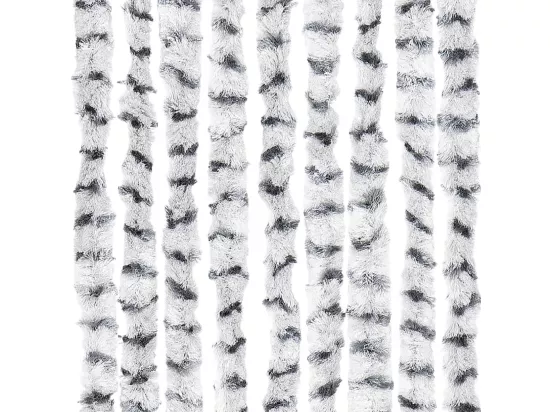 Rideau anti-mouches gris clair et gris foncé 90x200 cm chenille