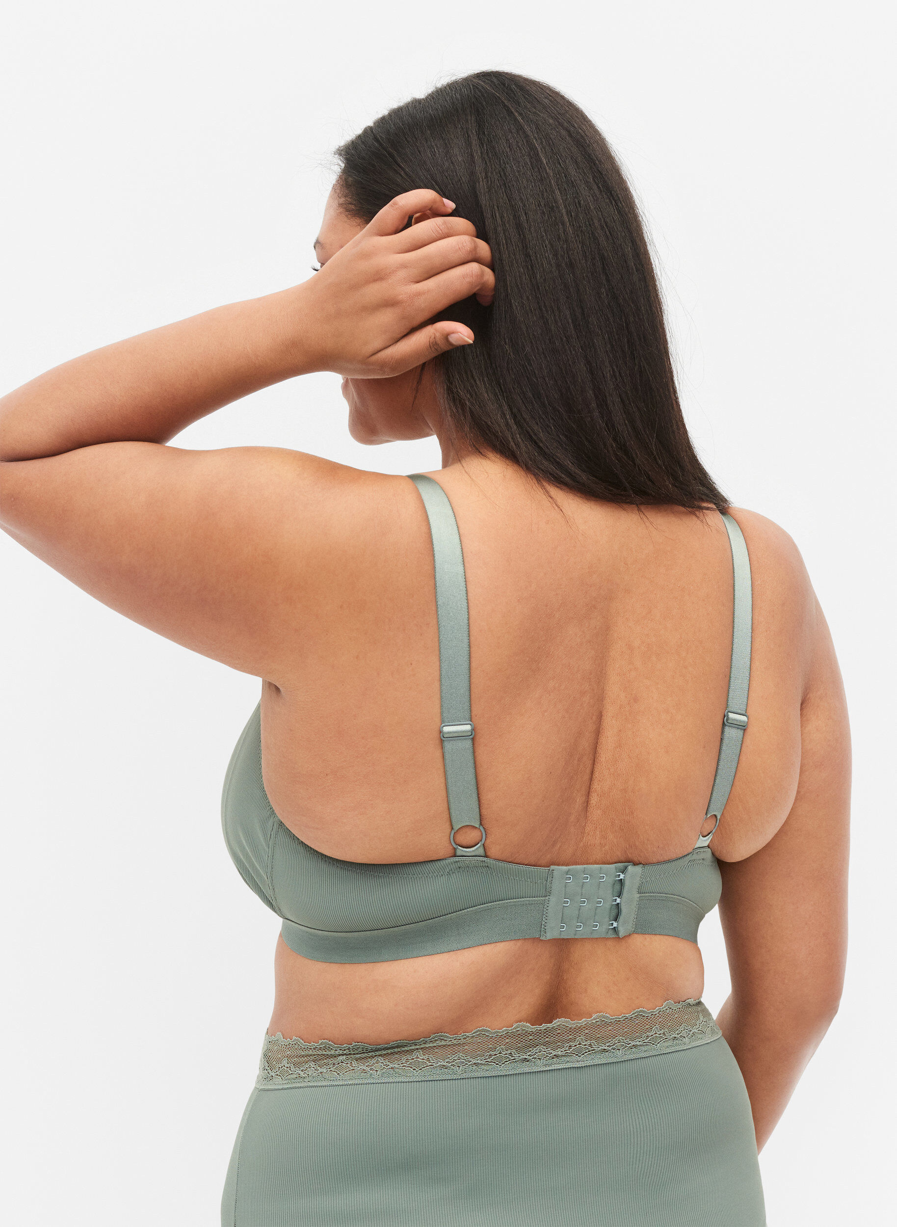 Rib bh med blonder