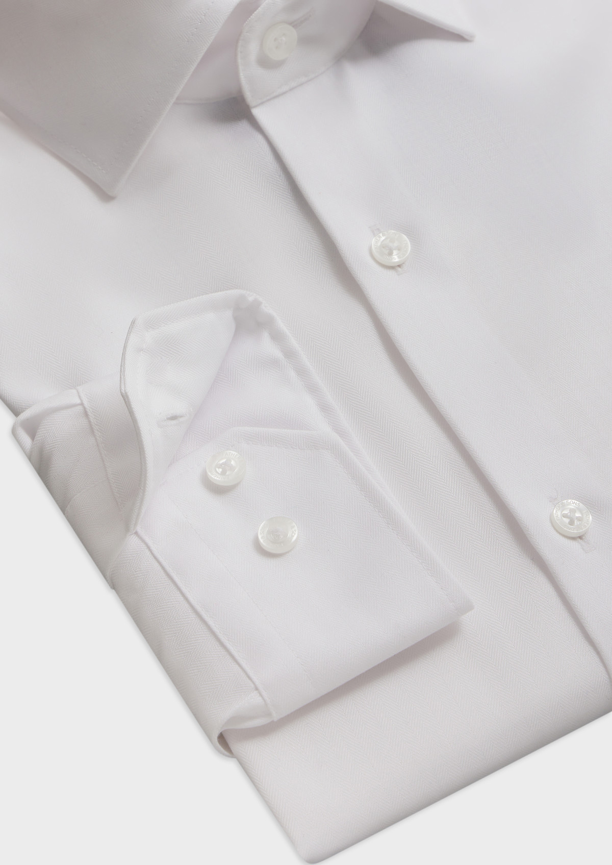 Chemise habillée non-iron Regular en coton façonné uni blanc