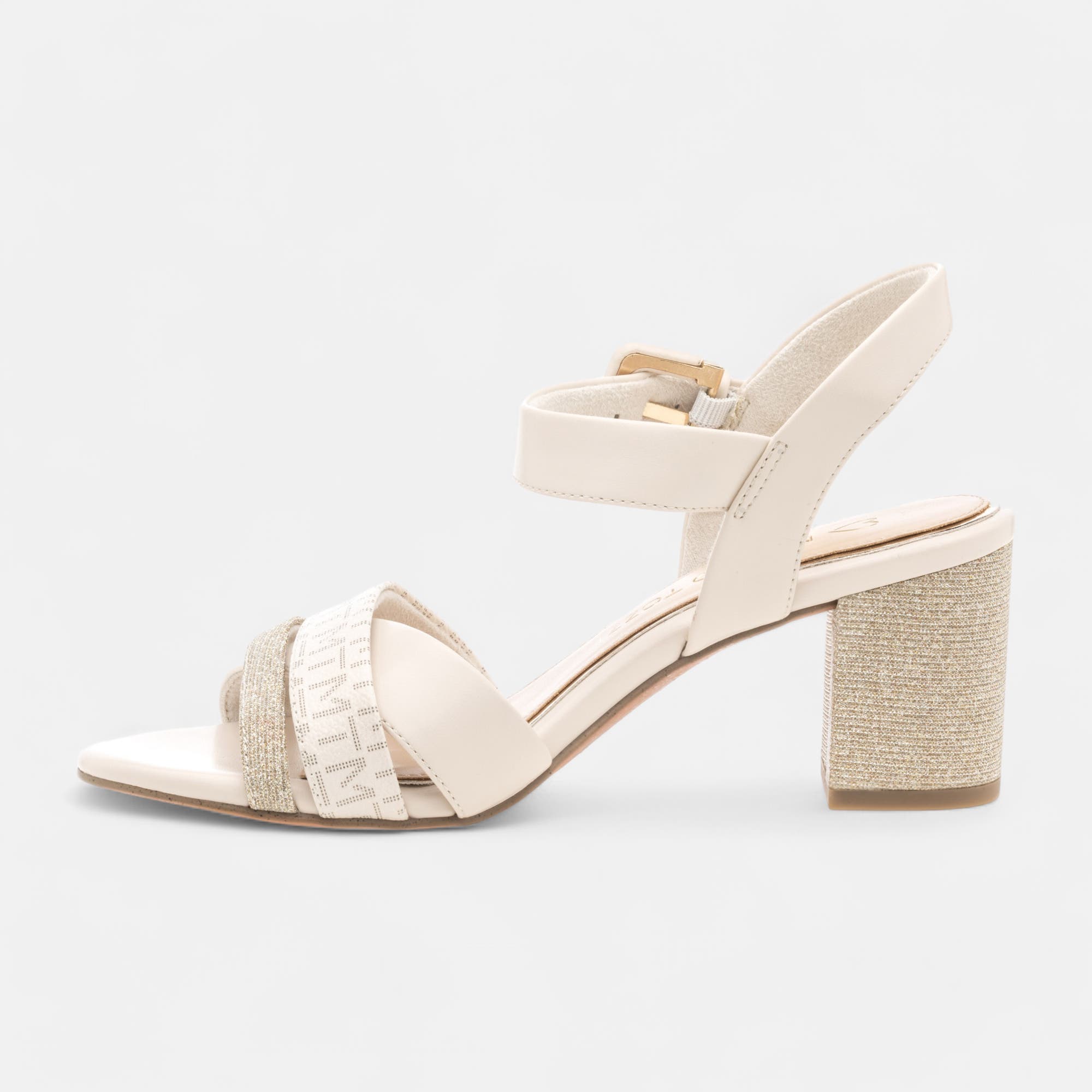 Nu-pieds à talon Femme beige