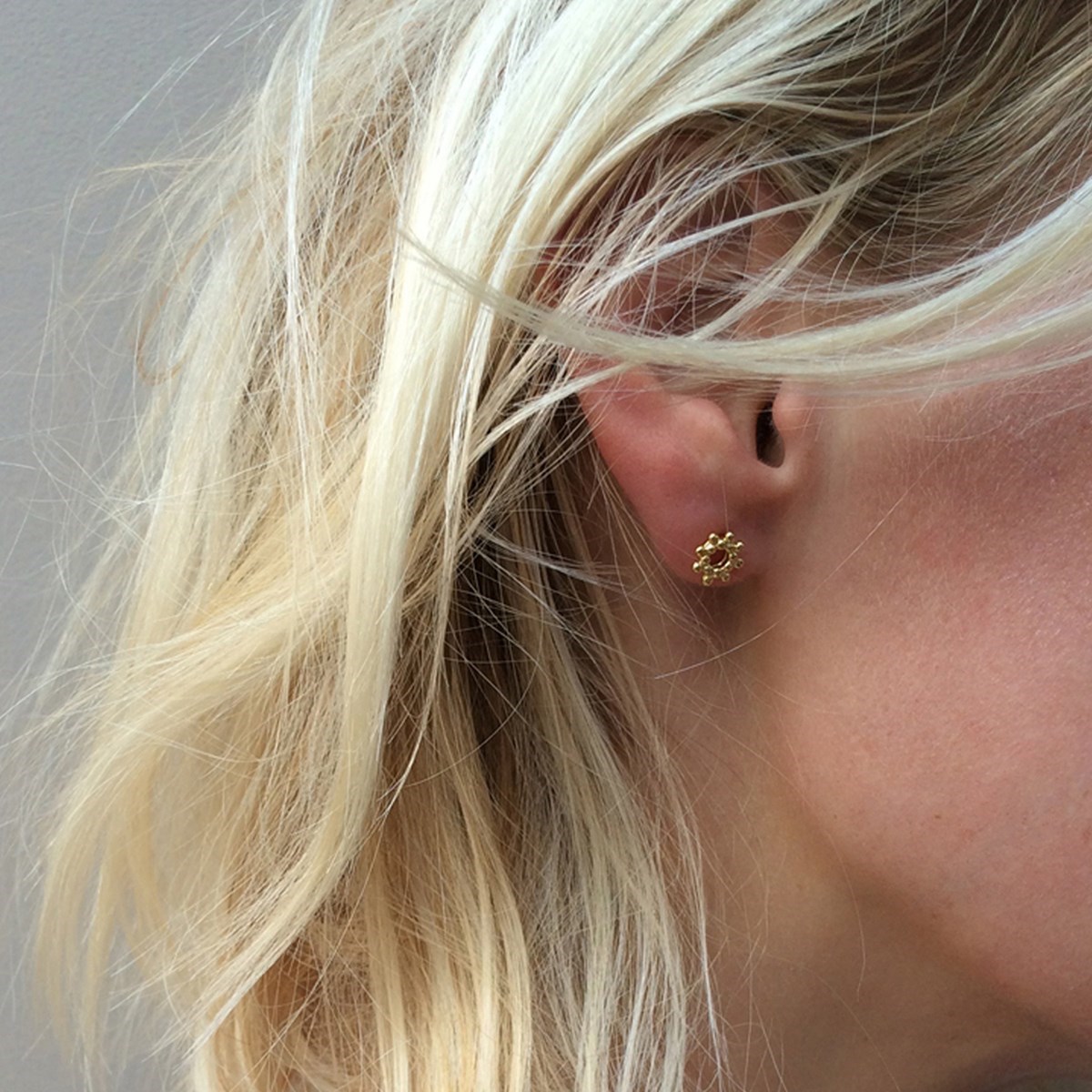 Puces vermeil mini soleil