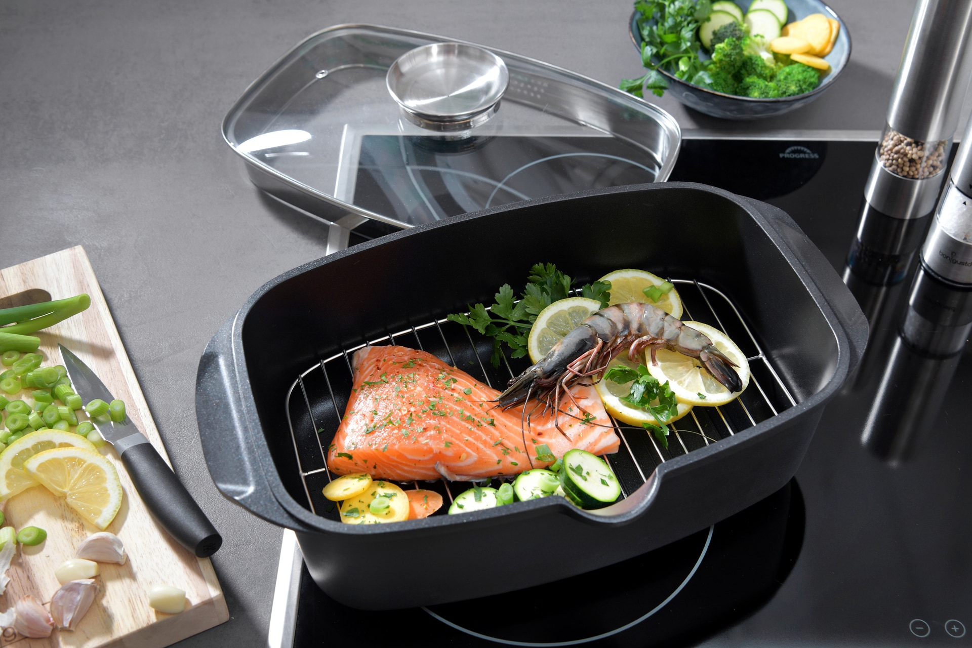 bongusto Bräter mit Gitter 6 Liter Aluguss