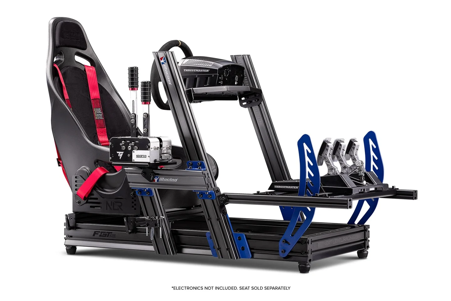 Next Level Racing - F-GT Elite Formula and GT Aluminium Profile Simulator Cockpit iRacing Edition - S