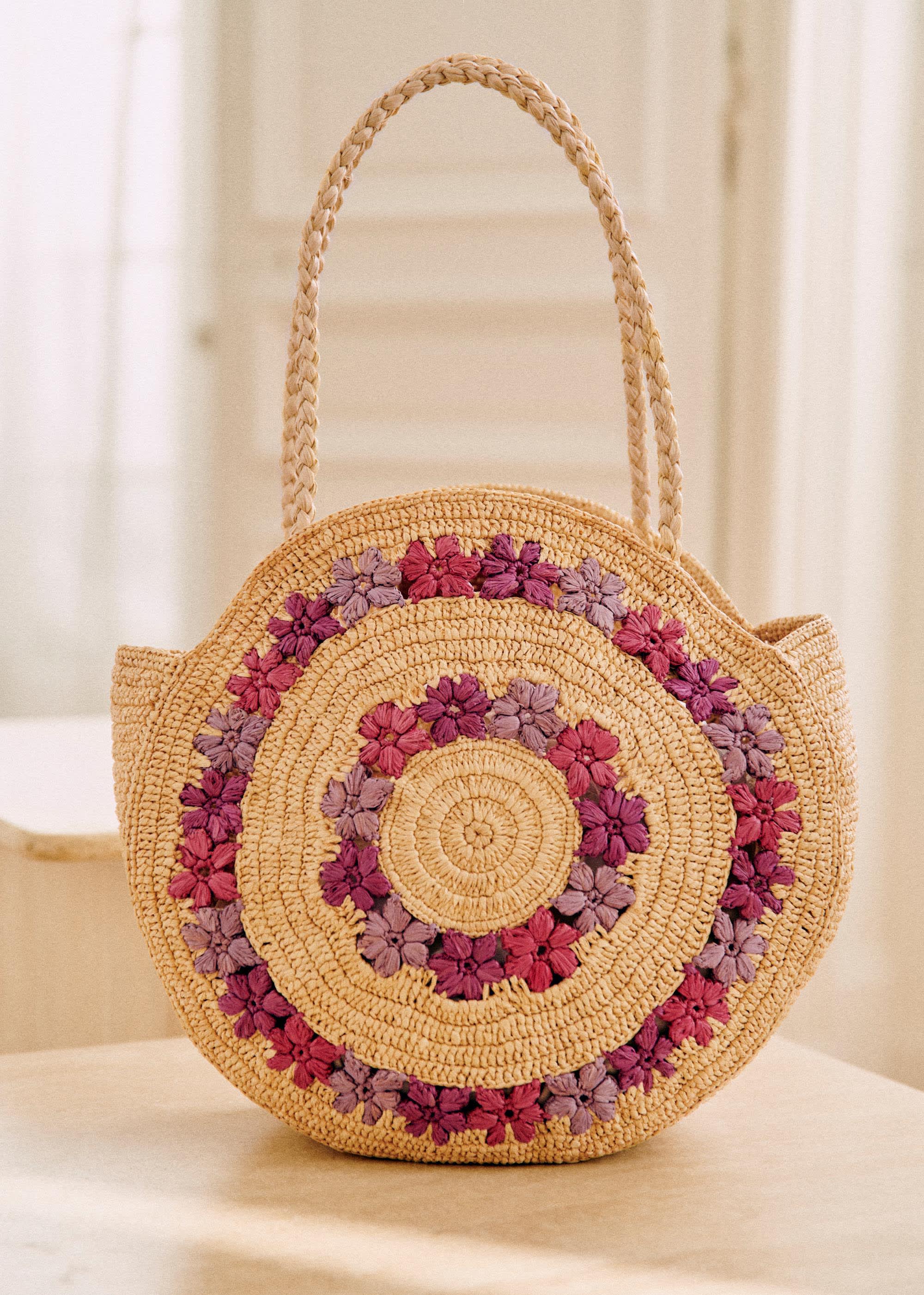 Panier June - Raphia fleurs mauve multi - SACS/NEW SACS Nos Paniers 5906412