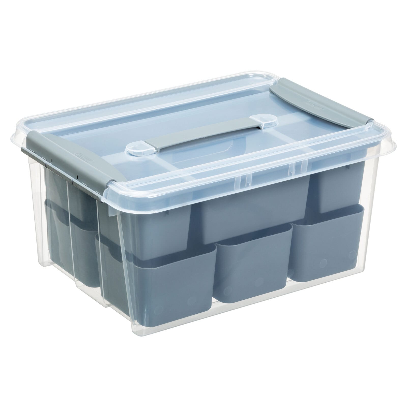 Aufbewahrungsbox Pro Box mit DIY Einsatz 14 l Transparent