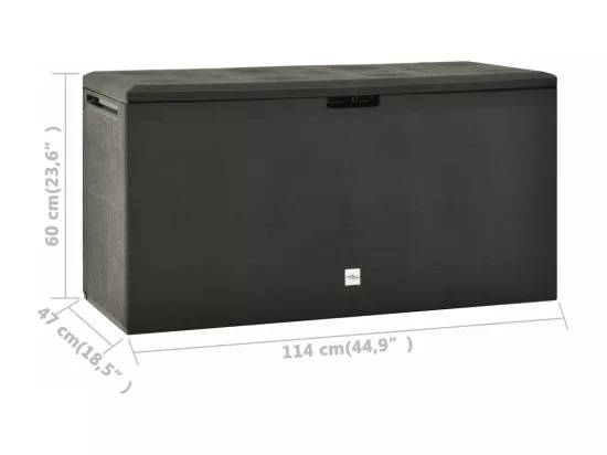 Prolenta Premium - Boîte de rangement de jardin Anthracite 114x47x60 cm